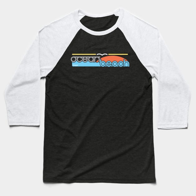 Ocean Beach Baseball T-Shirt by Namuginga